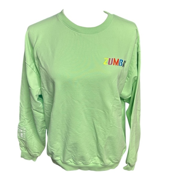 Zumba STEP INTO HAPPY SWEATSHIRT Mint Green Size Marvelous - Picture 1 of 6